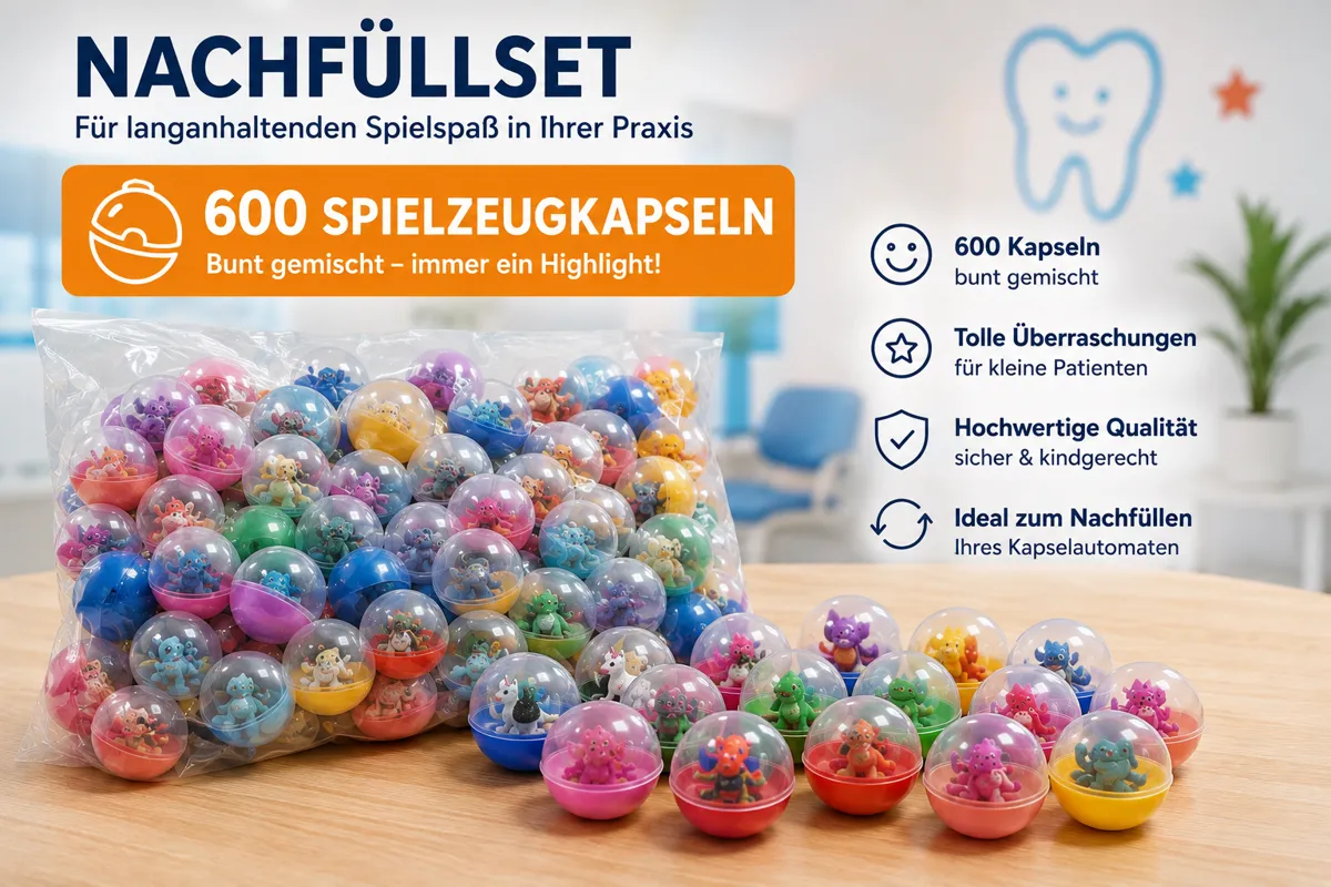 Nachfüllset mit 600 bunten Spielzeugkapseln für den Kapselautomaten